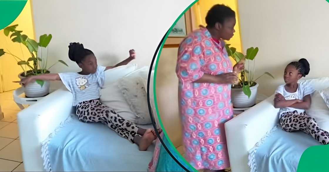 A nanny had a conversation with a child A nanny had a conversation with a child
