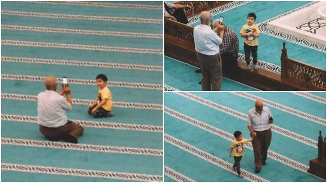 Photos of grandpa spending quality time with his grandkid go viral, stir reactions