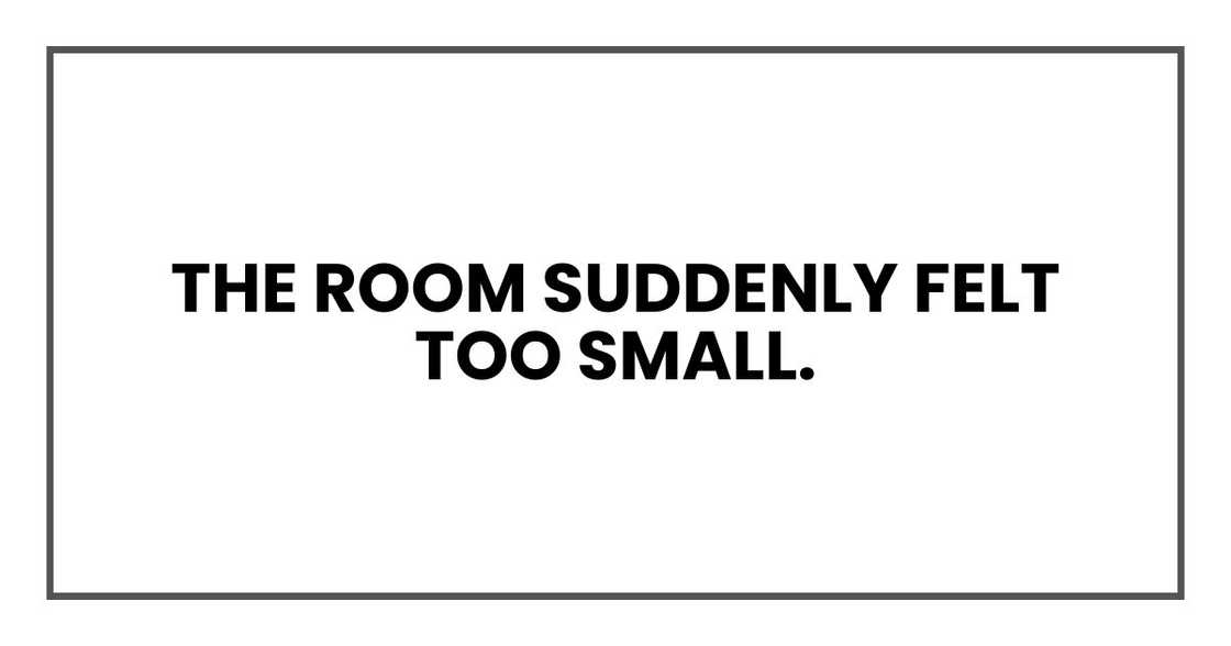 The room suddenly felt too small. The room suddenly felt too small.