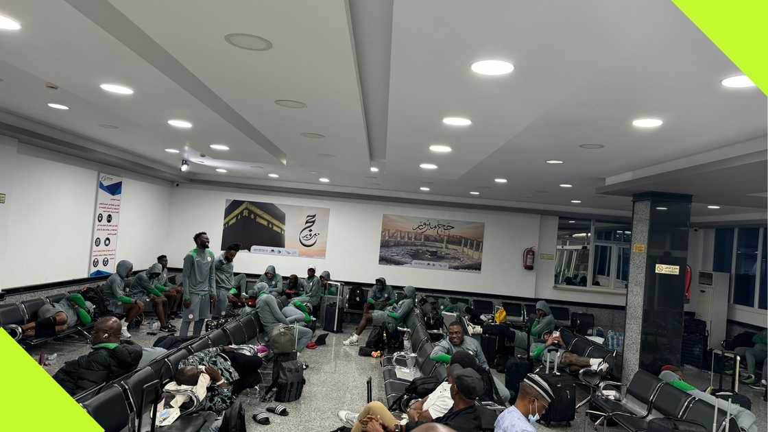 Players of the Super Eagles at the airport