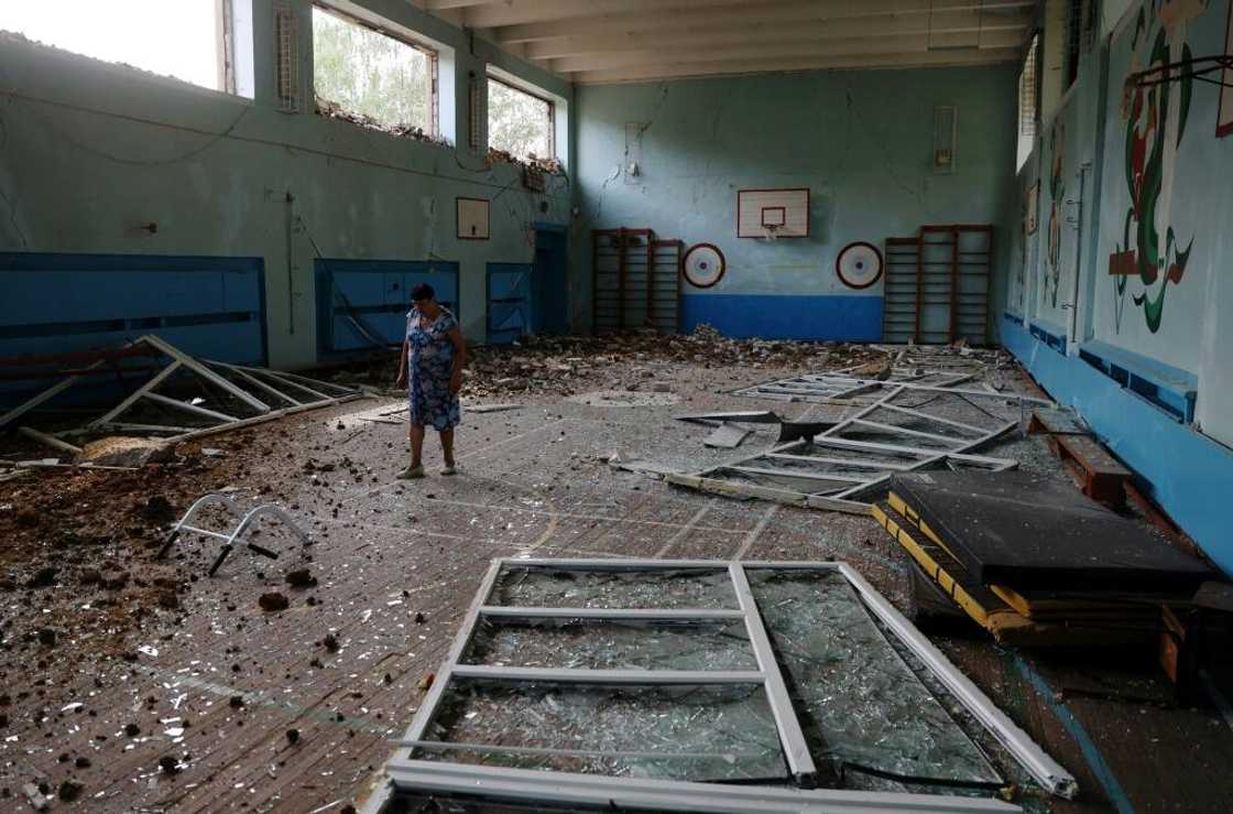 The education ministry says 2,135 schools have been damaged in the war, such as this one in Sloviansk The education ministry says 2,135 schools have been damaged in the war, such as this one in Sloviansk
