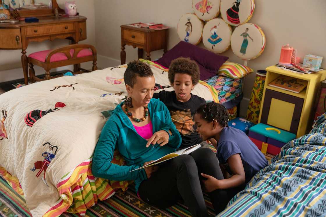 A mother and her kids