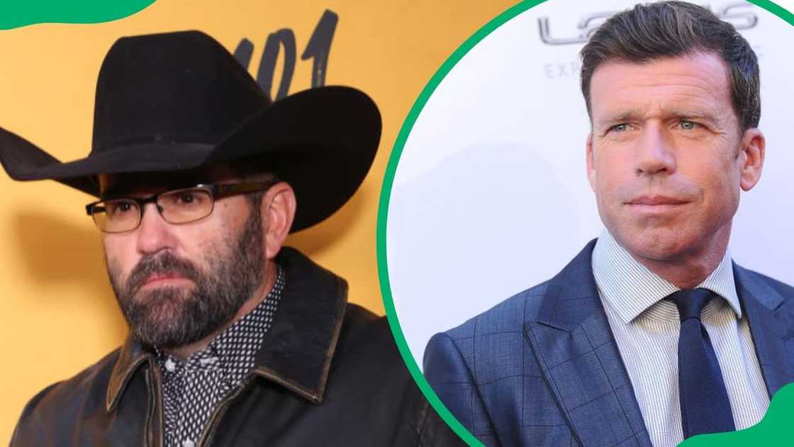 Jake Ream (L) and American filmmaker Taylor Sheridan (R)