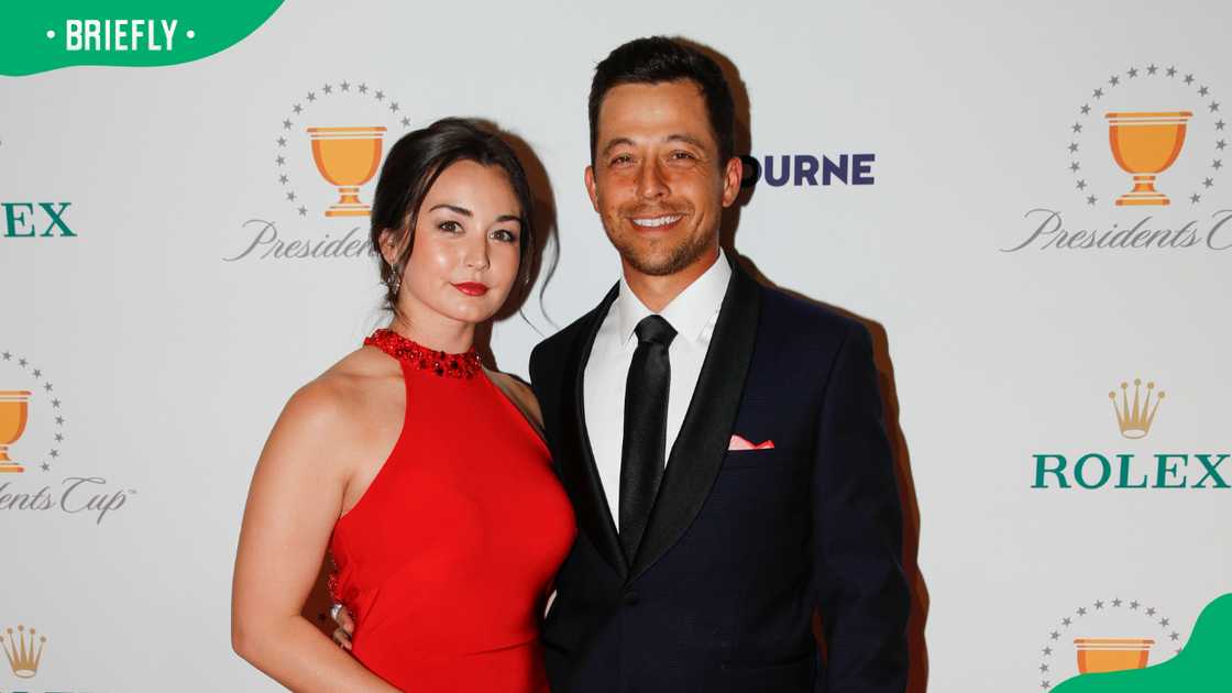 Xander Schauffele and Maya Lowe at The Royal Melbourne Golf Club