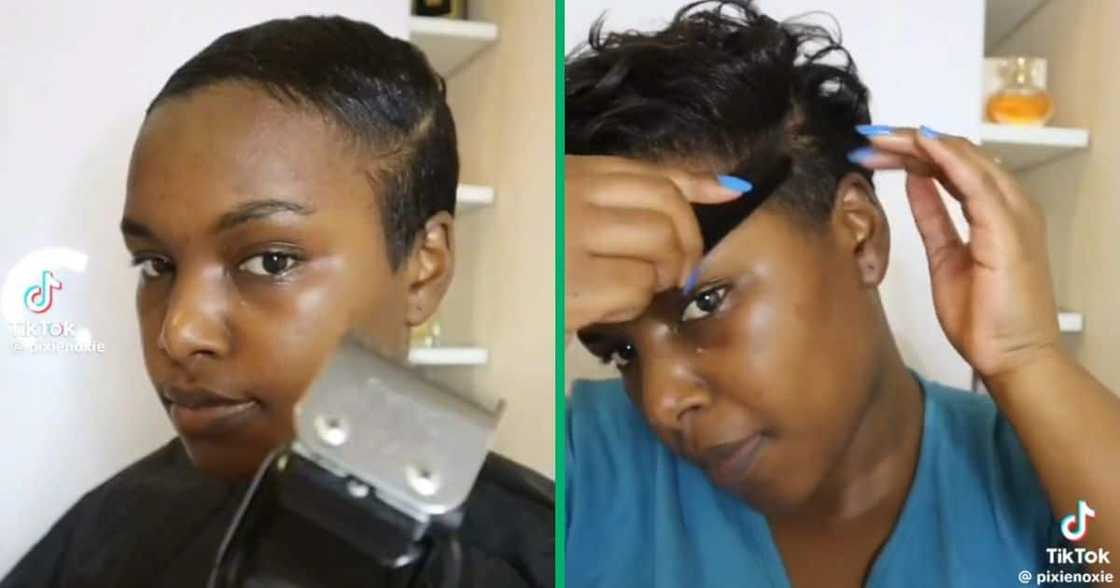A woman shared pixie DIY tutorial A woman shared pixie DIY tutorial