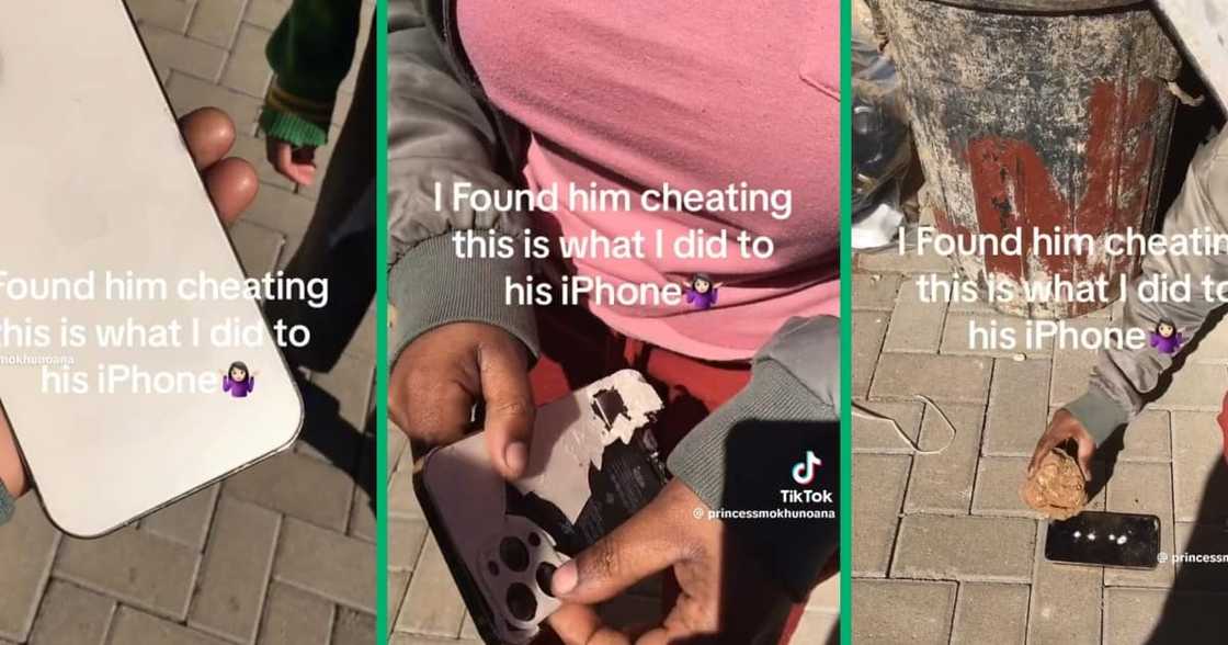 An angry woman destroyed her boyfriend's iPhone An angry woman destroyed her boyfriend's iPhone