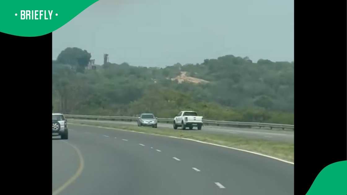 A vehicle went over a cliff. A vehicle went over a cliff.