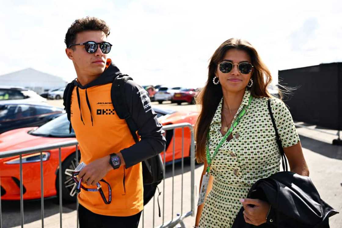 Lando Norris and Luisinha Oliveira at the F1 Grand Prix of Great Britain