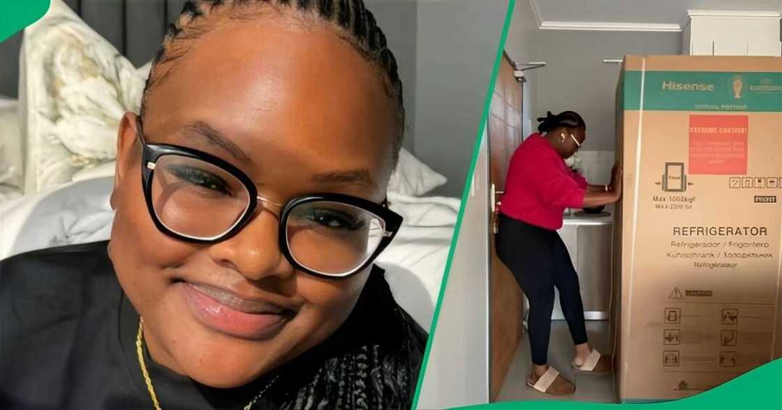 A TikTok video shows a woman unveiling her new fridge, which wowed many people online. A TikTok video shows a woman unveiling her new fridge, which wowed many people online.