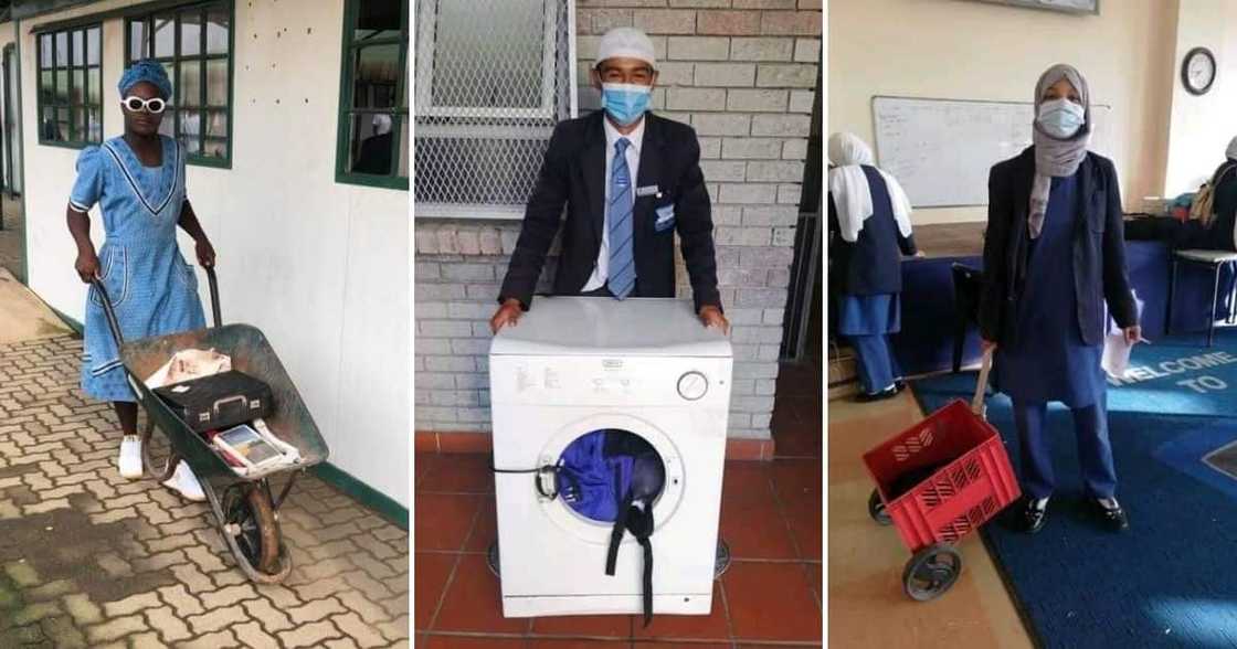 Wheelbarrows, Trolleys, No School Bag Challeng, Mzansi, SA Wheelbarrows, Trolleys, No School Bag Challeng, Mzansi, SA