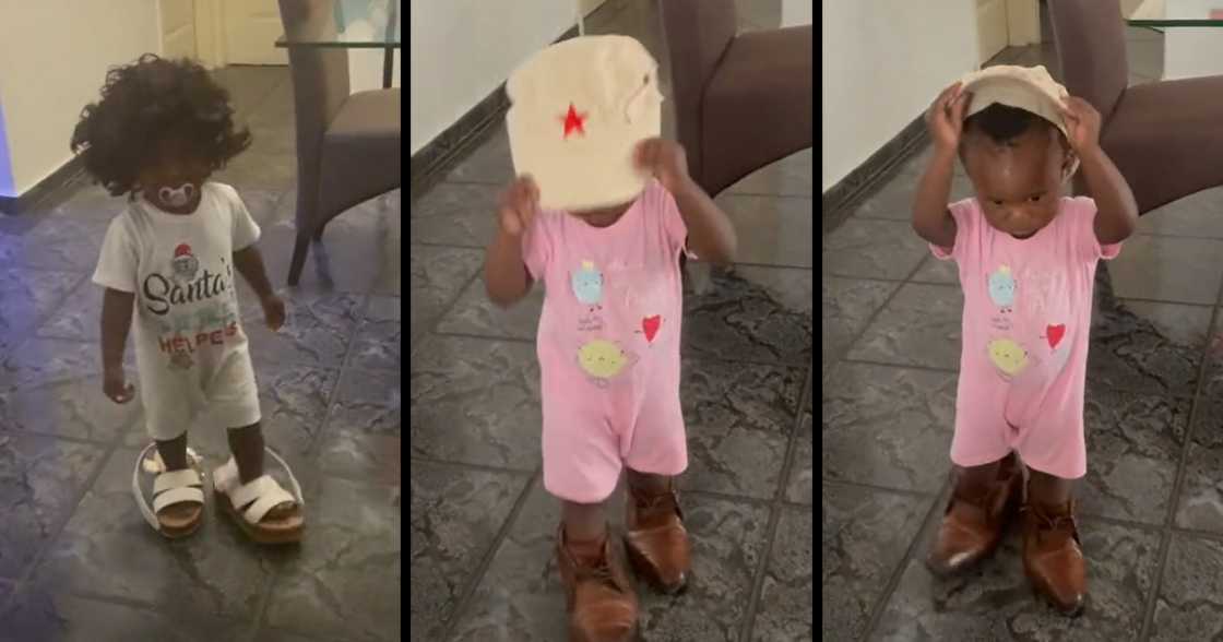 Nobbuhle Xhakaza, grandparents, daughter, cute, raiding closet, clothes Nobbuhle Xhakaza, grandparents, daughter, cute, raiding closet, clothes