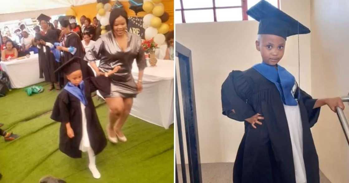 Woman trends for reaction to her daughter's graduation.