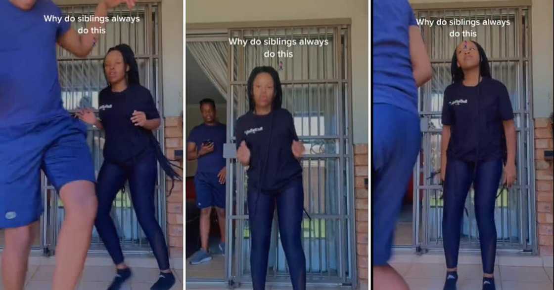 Brother trolling little sister's dance clip Brother trolling little sister's dance clip