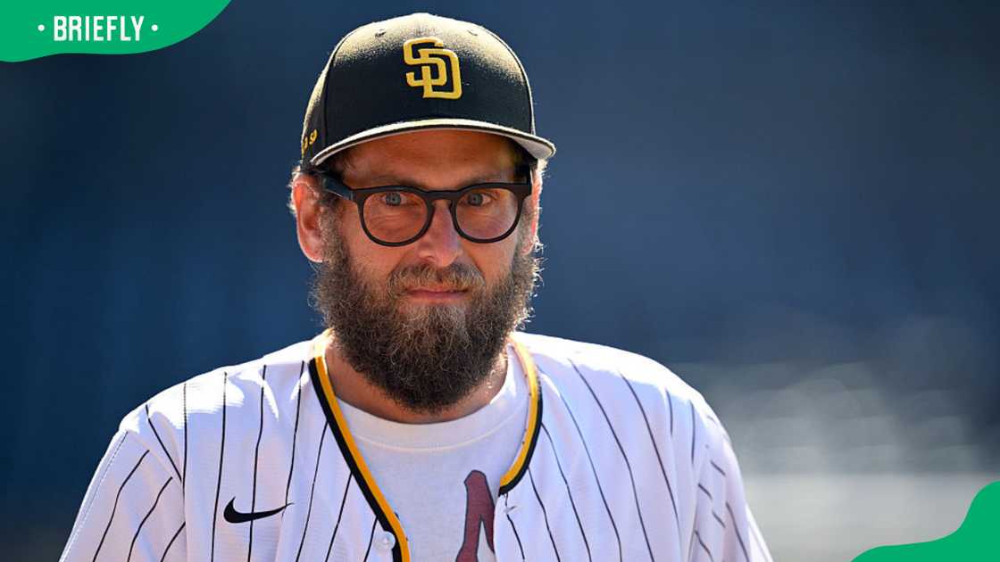 Jonah Hill during a 2025 match between the San Diego Padres and the New York Mets at Petco Park
