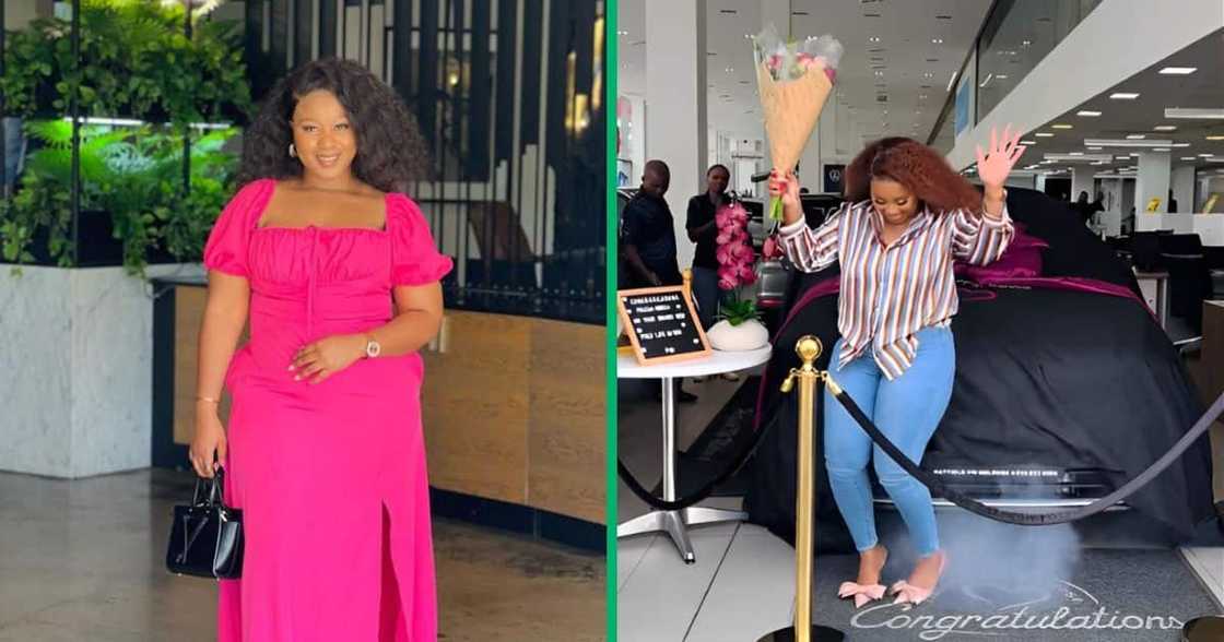 A woman documented the exciting moment of picking up her brand-new VW Polo A woman documented the exciting moment of picking up her brand-new VW Polo