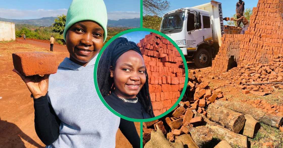 A young woman in Limpopo who makes and sells bricks A young woman in Limpopo who makes and sells bricks