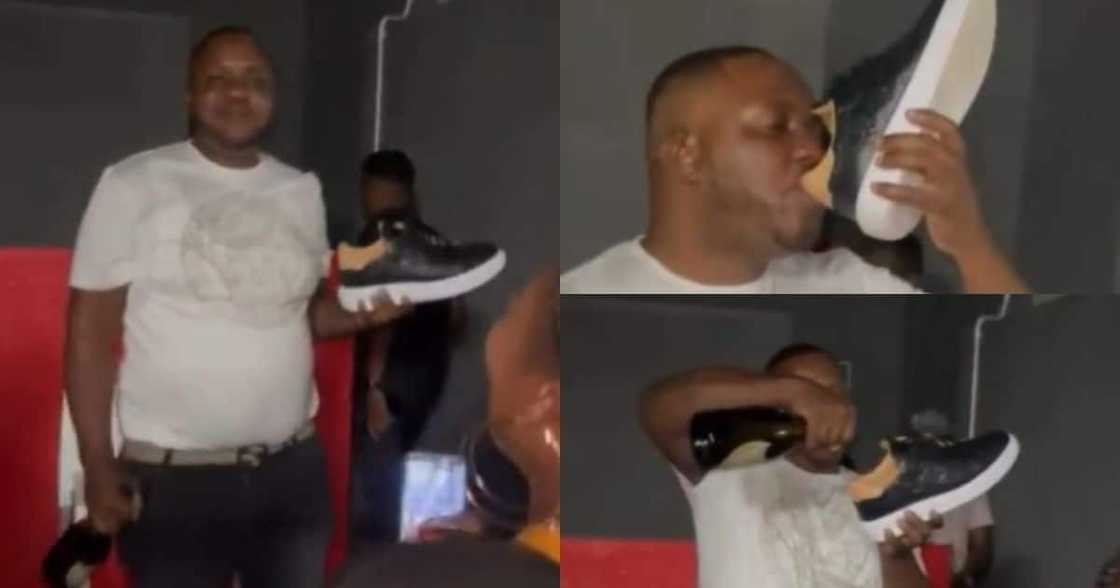 Video, man drinking booze, shoe, Mzansi grossed out, viral Video, man drinking booze, shoe, Mzansi grossed out, viral