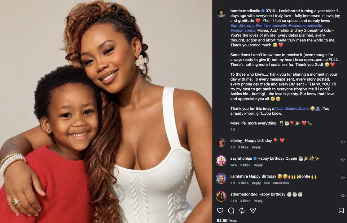 Bontle Modiselle expressed gratitude to her loved ones on her birthday Bontle Modiselle expressed gratitude to her loved ones on her birthday