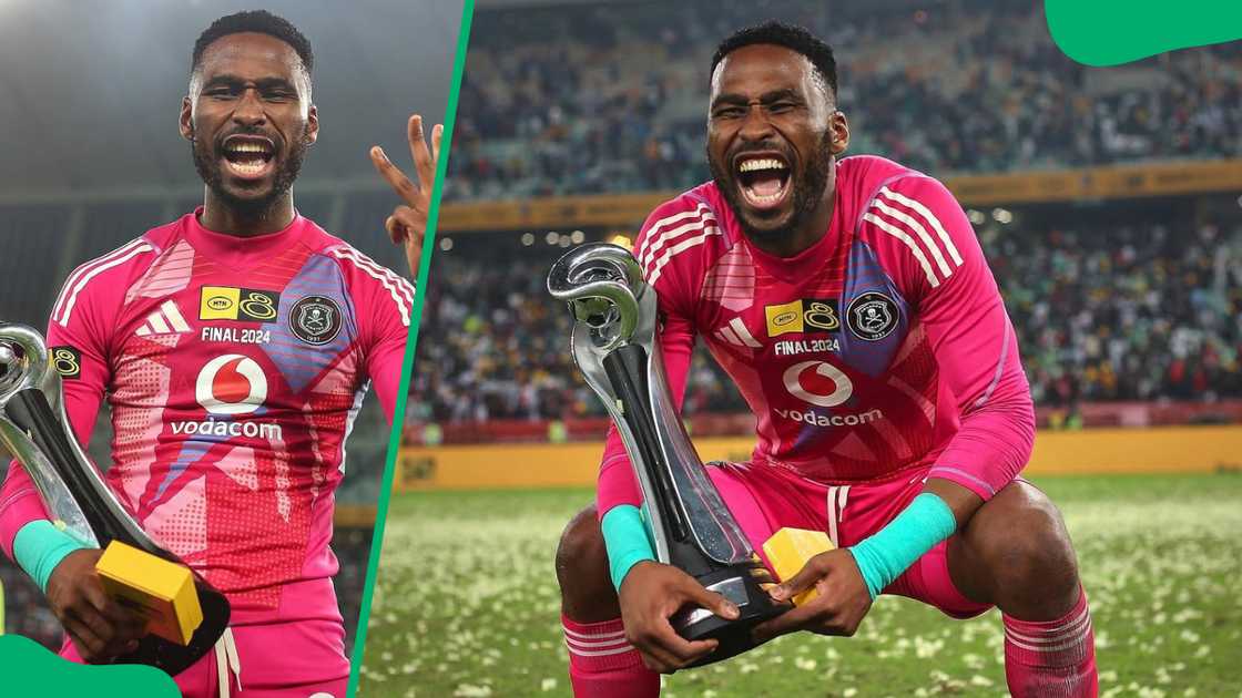 Sipho Chaine posed with a trophy Sipho Chaine posed with a trophy