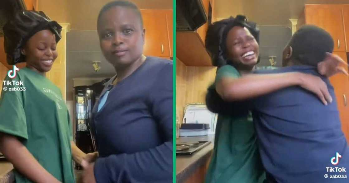 A varsity student and her mother A varsity student and her mother