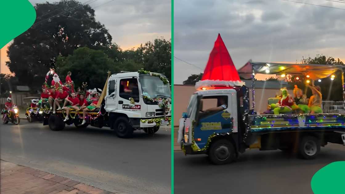 The Pretoria service workers spread cheer with their decorated convoy patrolling the streets. The Pretoria service workers spread cheer with their decorated convoy patrolling the streets.