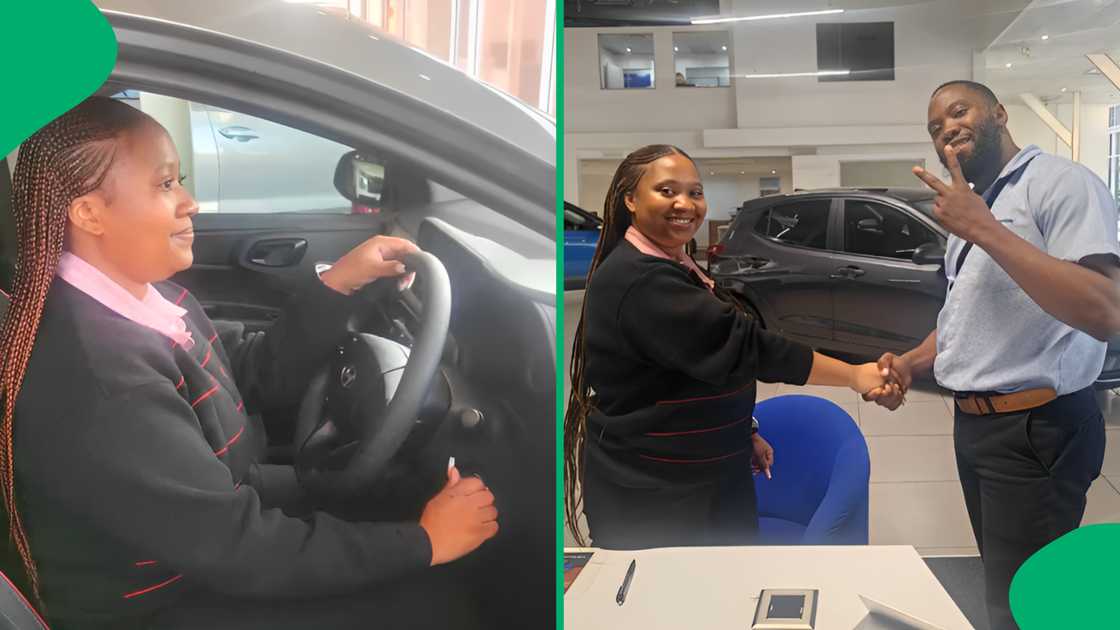 People across South Africa were feeling happy for a cashier who bought a new car.