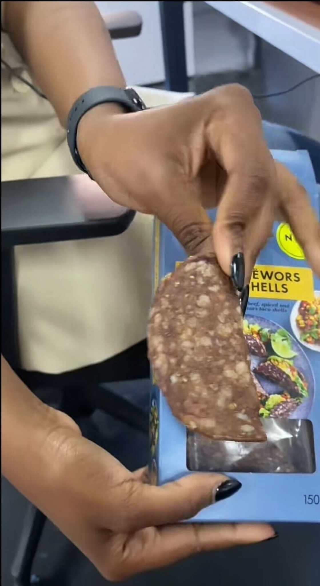 A TikTok video showcasing Woolworths Droëwors Taco Shells sparked a debate among South Africans.