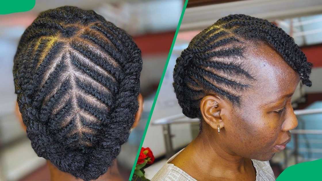 A woman with freehand twists A woman with freehand twists
