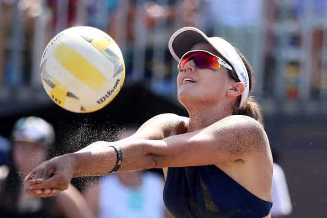 Betsi Flint at the Women's Championship game of the AVP Seattle Open