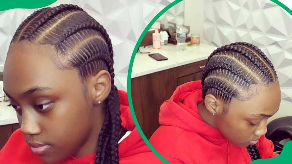 Stitch braids with heart Stitch braids with heart