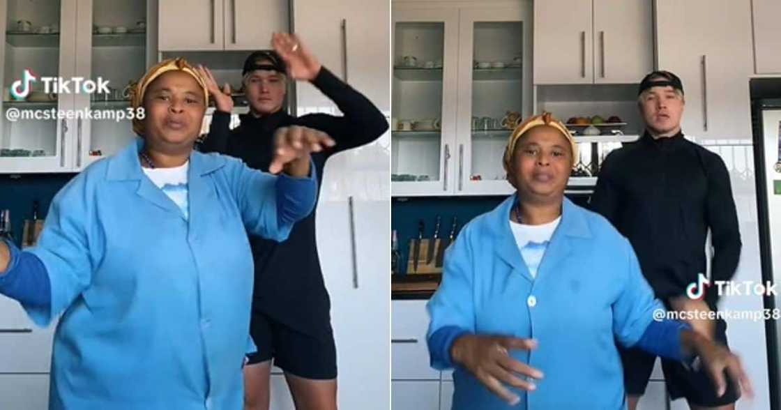 SA domestic worker dancing with TikTokker SA domestic worker dancing with TikTokker