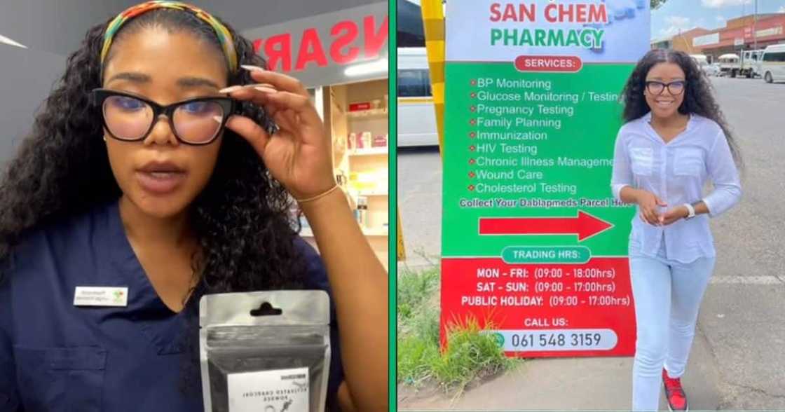 Woman who owns pharmacy Woman who owns pharmacy