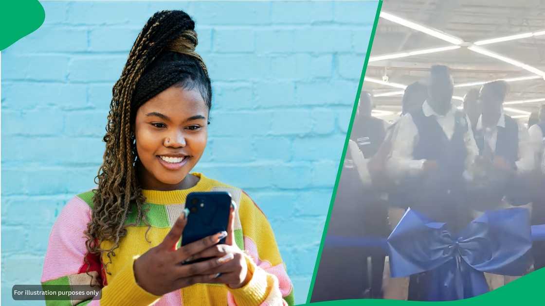 The group sang and danced to a popular chant before customers were allowed in The group sang and danced to a popular chant before customers were allowed in