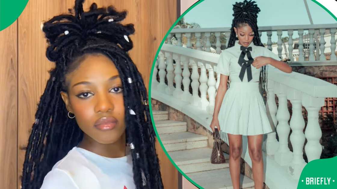 Lady shows off expensive wig