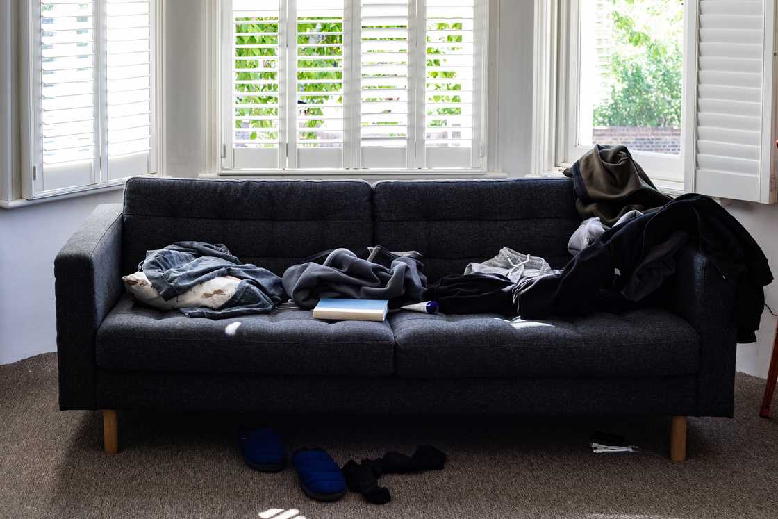 A messy living room A messy living room