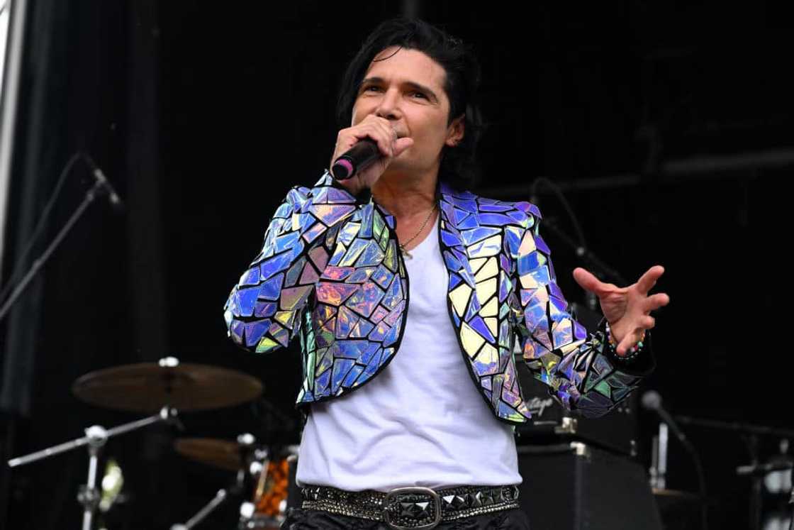 Corey Feldman onstage during a Riot Fest at Douglass Park Corey Feldman onstage during a Riot Fest at Douglass Park