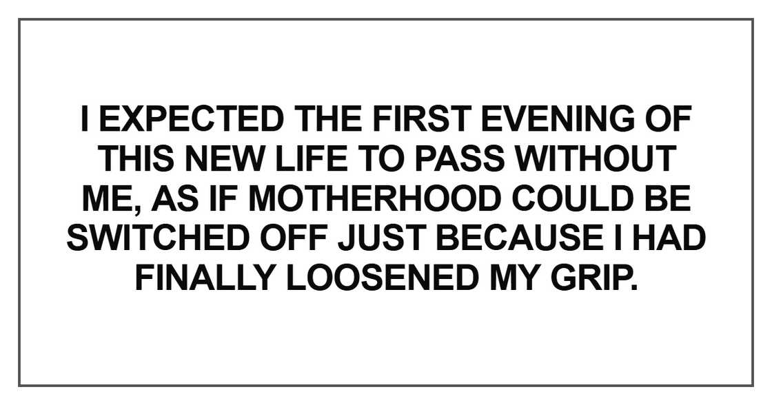 I expected the first evening of this new life to pass