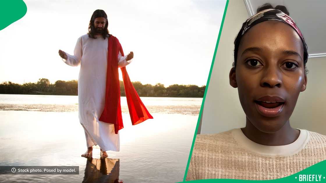A man who resembled Jesus reacted to the rapture that former actress Mahlatse Letoka addressed.