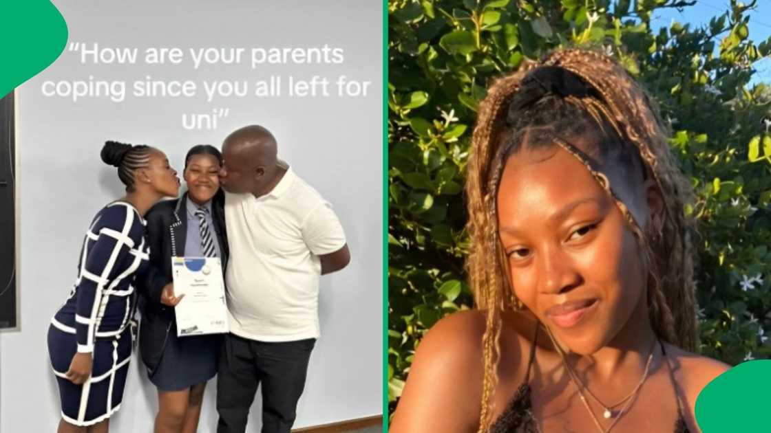 A daughter showed her parents enjoying themselves after she left for university. A daughter showed her parents enjoying themselves after she left for university.