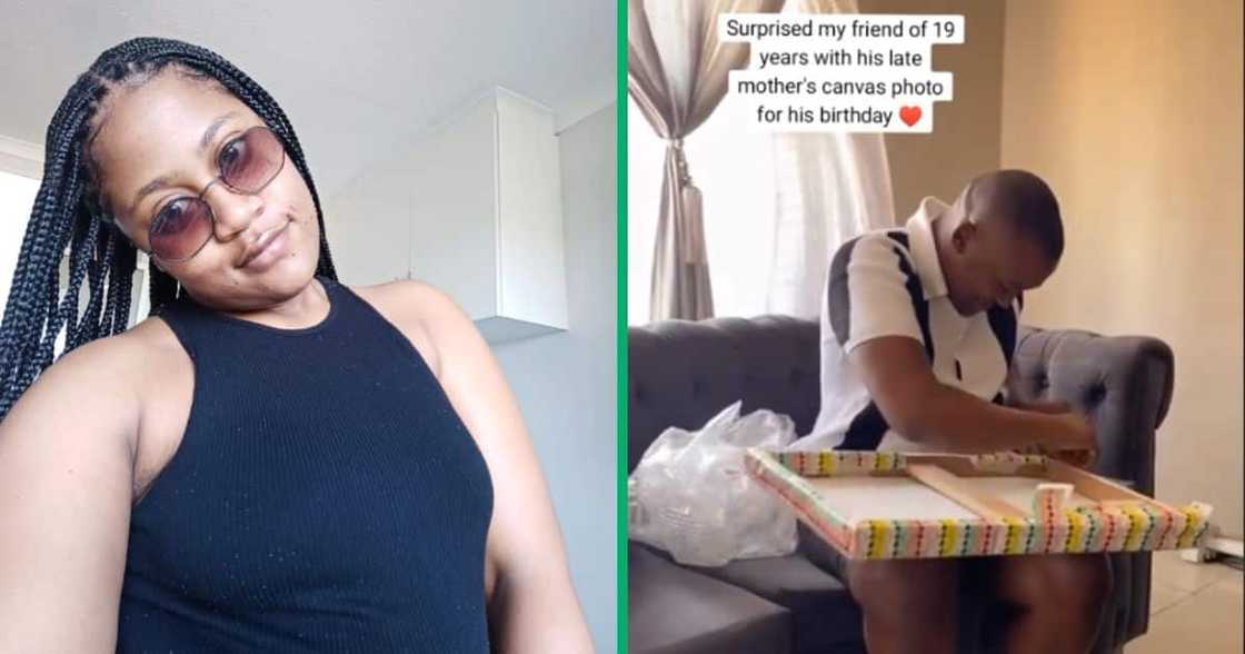 Woman surprises friend Woman surprises friend