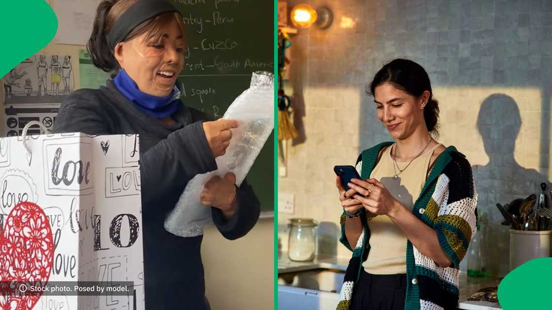 South Africans praised a beloved English teacher after she received some gifts. South Africans praised a beloved English teacher after she received some gifts.