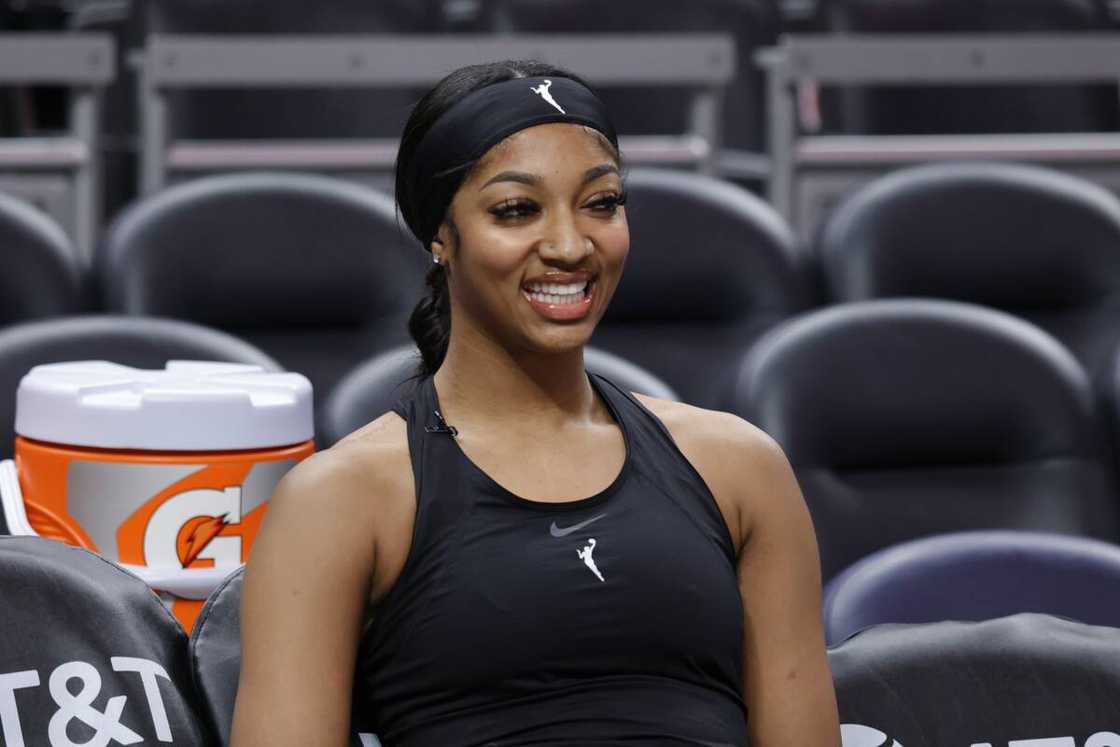Angel Reese prior to a Chicago Sky and Indiana Fever match Angel Reese prior to a Chicago Sky and Indiana Fever match
