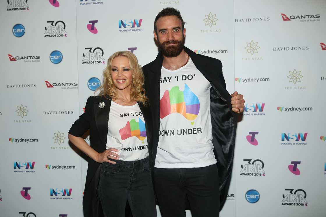 Kylie Minogue and Joshua Sasse in Sydney, Australia