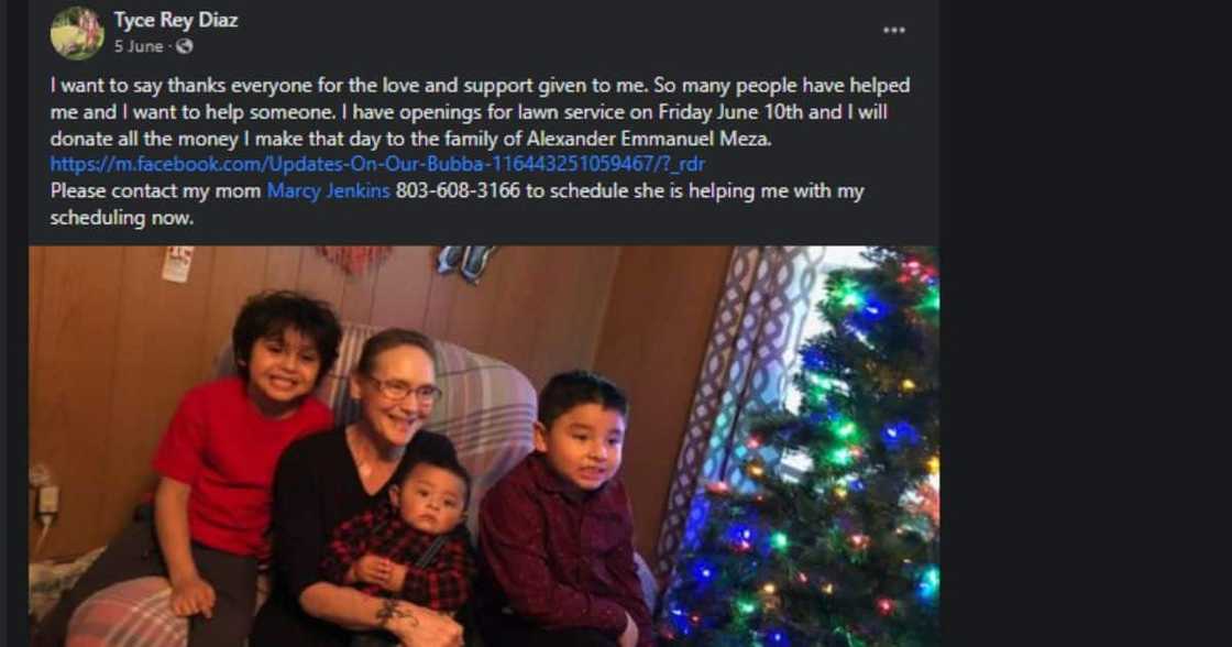 Tycer Diaz helped others in need. Tycer Diaz helped others in need.