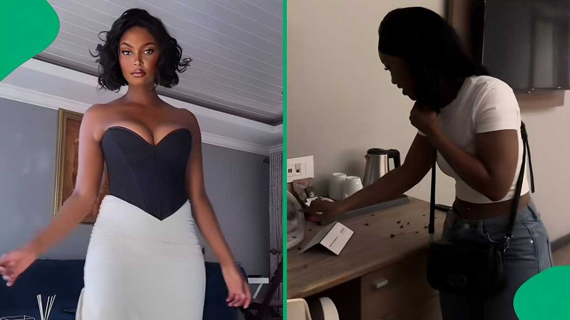 A TikTok video shows a woman ending up in the wrong hotel room, thinking she’s getting proposed to.