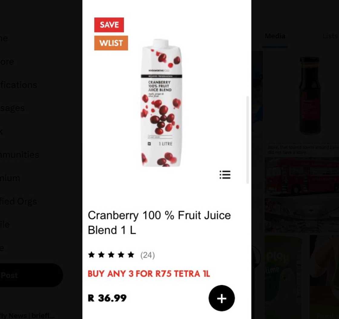 A Woolworths juice box allegedly had 'slime' inside.