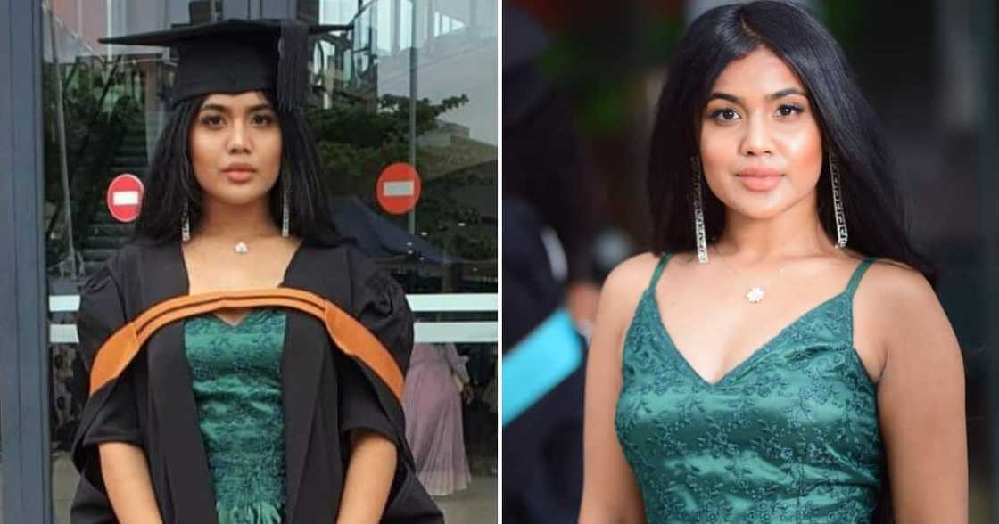 A young lady dedicated her criminology degree to her grandfather A young lady dedicated her criminology degree to her grandfather