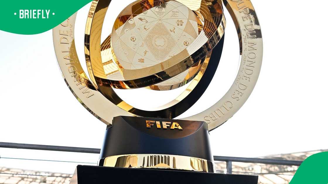 Close-up of the Club World Cup trophy before the LAFC game Close-up of the Club World Cup trophy before the LAFC game