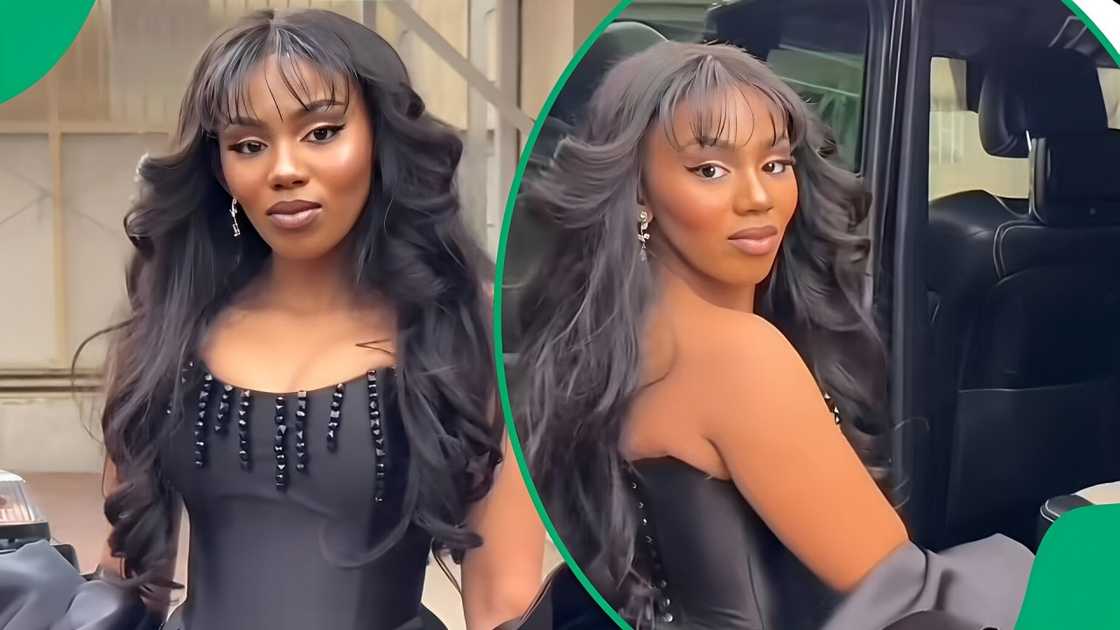 A TikTok video shows a pupil unveiling her stunning matric ball dress. A TikTok video shows a pupil unveiling her stunning matric ball dress.