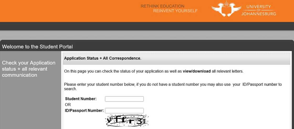 UJ online application UJ online application